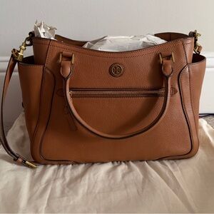 Tan Tory Burch Frances Leather Satchel
